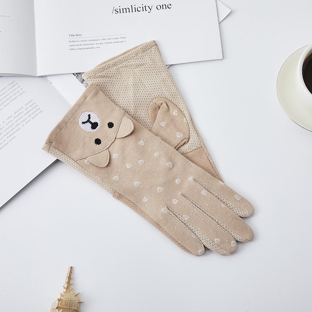 Women's Sunscreen Gloves New Spring and Summer Driving Korean Version of Lace Bow Riding Anti Slip Thin Touch Screen Gloves