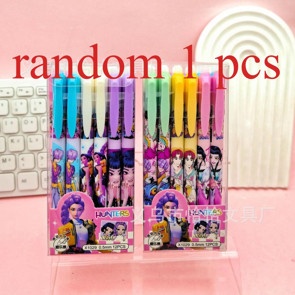 Ricarica Penna Gel Cancellabile K-pop Demon Hunters Retrattile Ricaricabile Inchiostro Nero A Frizione Cancelleria Scuola Ufficio hot 0.5mm per Gioco Divertente Sicuro