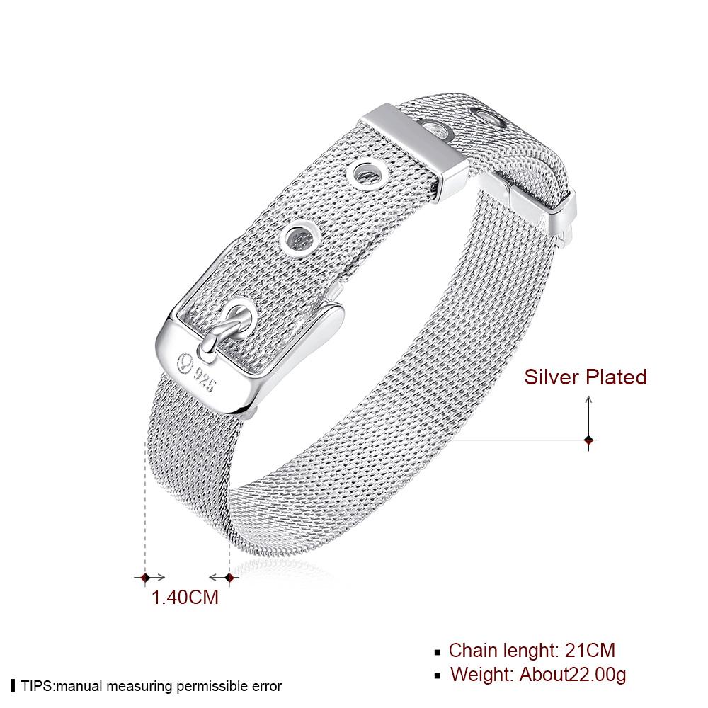 High Quality 925 Silver Strap Wrist Cuff Bracelets For Women Men Trendy Jewelry Bracelet