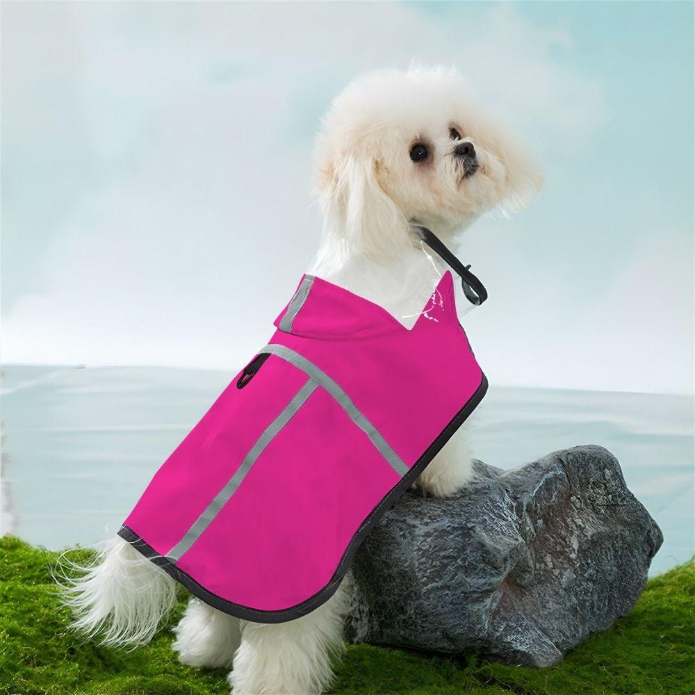 Hooded Dog Rain Poncho Windproof Waterproof Rain Jacket Soft Pet Raincoat  Medium Dogs