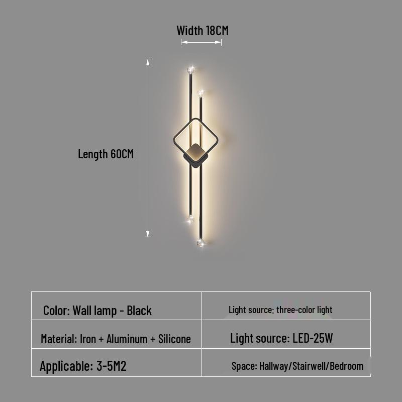 Modern LED Luxury Wall Lamp: Creative Bedside Light for Home Living Room
