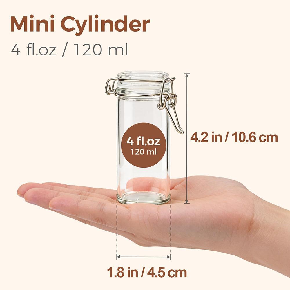4oz Glass Spice Jars with Airtight Swing Top Lids,Small Clear Containers for Pantry Organization,Herb Storage,DIY Crafts & Gifts