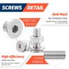 A25F-M2 M3 M5 880Pcs Stainless Steel 304 Hex Socket Flat Head Screws Countersunk Bolts Set With Storage Box Assortment Kit