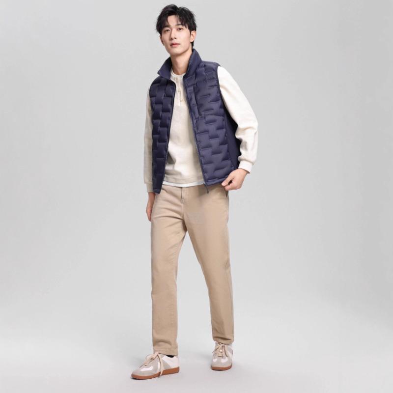 Autumn light and thin men's down jacket pressed rubber stand-up collar vest autumn and winter casual versatile fashion warm and comfortable vest