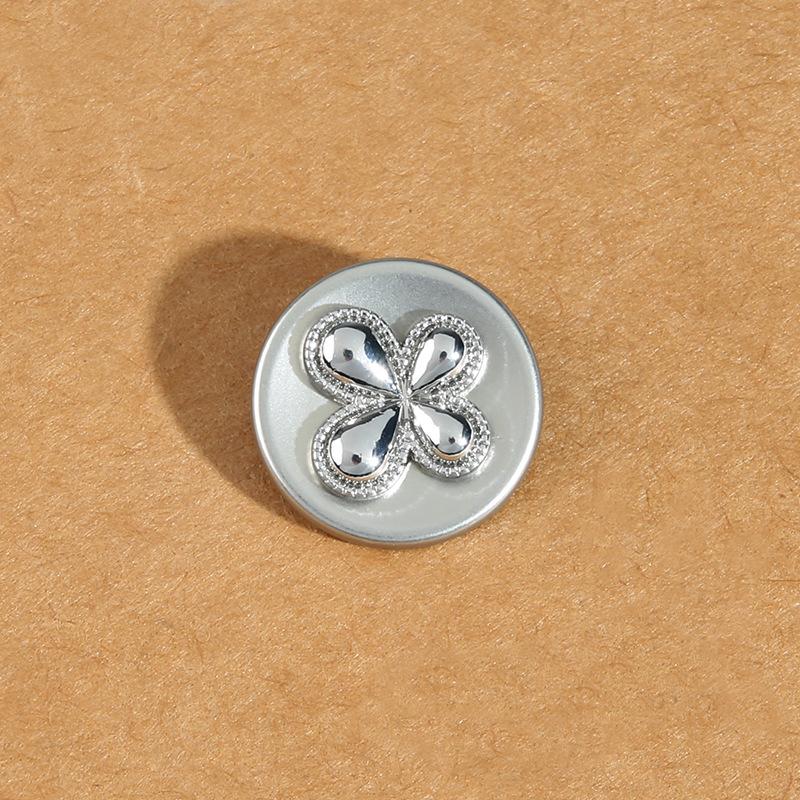 

10 шт. высококачественных пуговиц для одежды, женские банты, металлические пуговицы, круглые пуговицы для пальто, свитера 23mm1 #silver