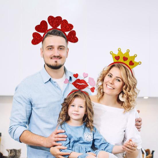 

Женская повязка для волос в стиле Дня святого Валентина, эластичный декор из перьев, блестящие противоскользящие блестки, реквизит для фотосессии, обруч для волос для свадьбы, выпускного вечера и вечеринки A