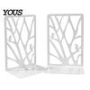 Decorative Bookends 1 Pair Tree of Life for Shelves, Heavy Duty Bookshelf Smooth Edge Organizer, Hollow Book Holder Stoppers Desk, Office Library