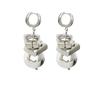 Niche High-End Silver Metal Cold Wind Geometry Spherical Pendant Ear Buckle Fashionable Commuter Must-Enter Earrings