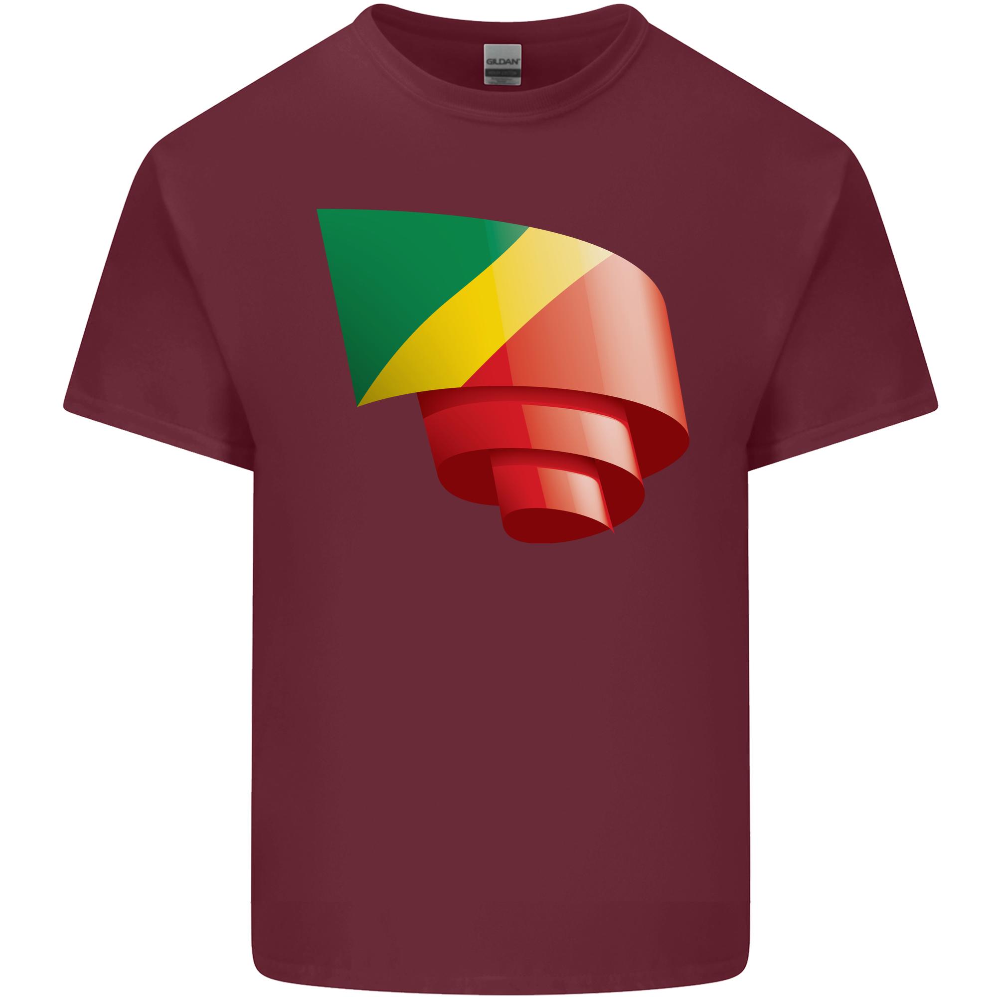 Curled Republic of the Congo Flag Day Football Unisexs Light Cotton TShirt S