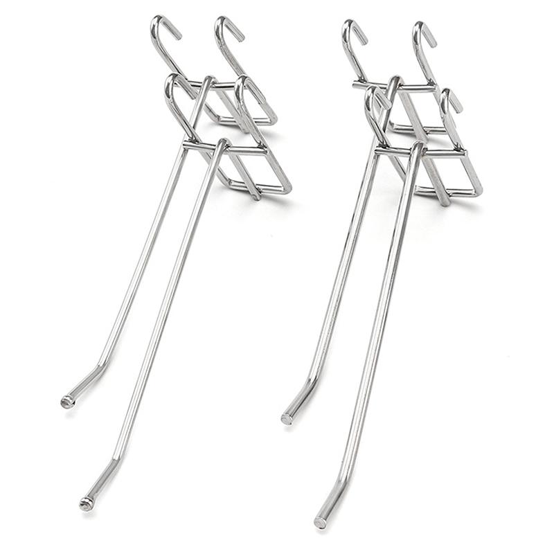 10Pcs 5-25Cm Screen Hooks Supermarket Stainless Steel Grid Hooks 3.2Mm Thickness Wire Mesh Hanging Hooks For Screen Grid
