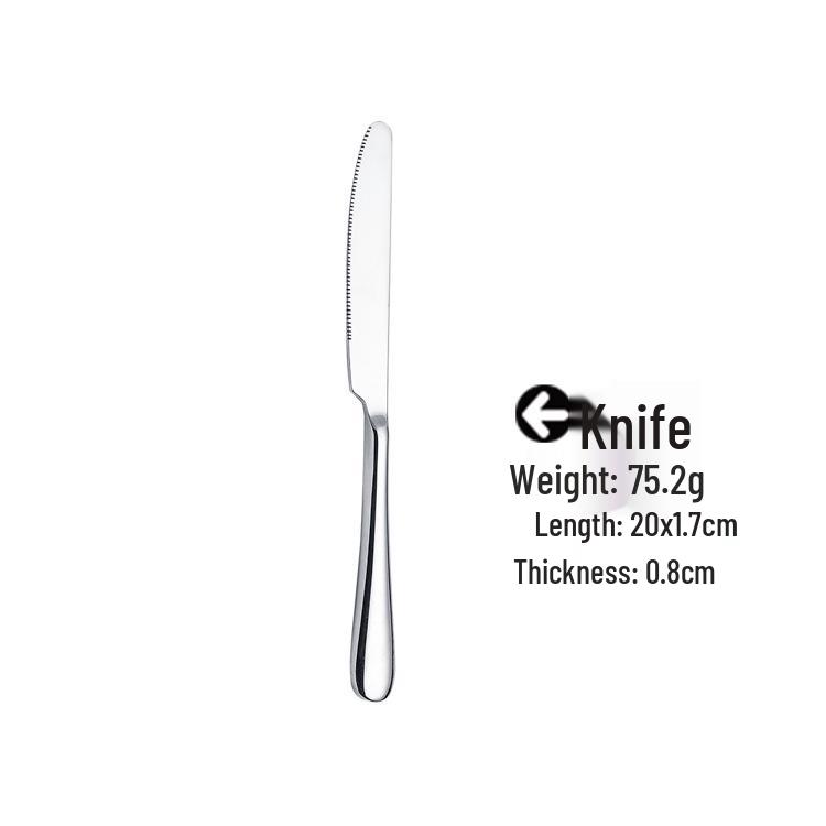 Stainless Steel Cutlery Set: Knife, Fork & Spoon - High-Grade Tableware for Hotels