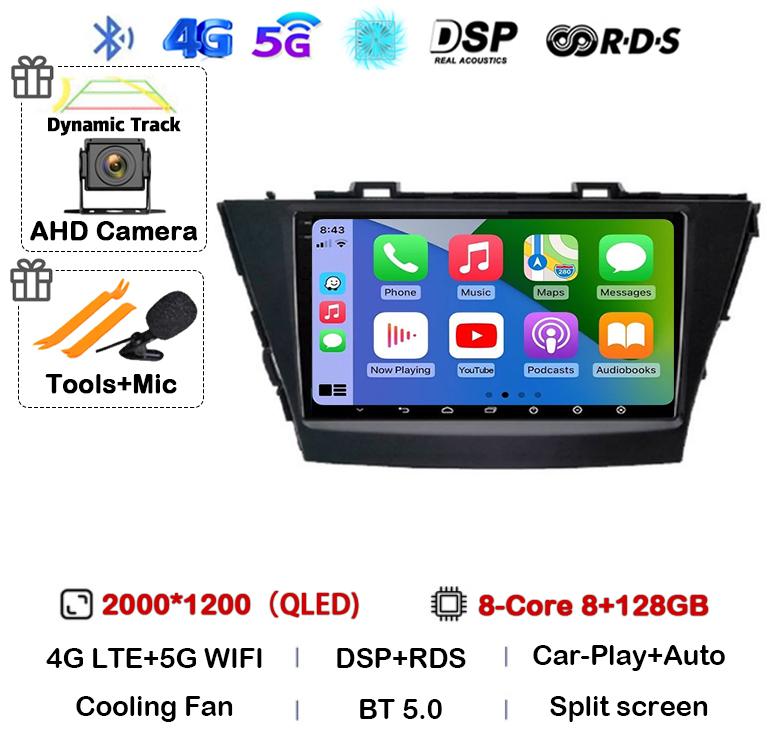 Android 14 Carplay For Toyota Prius Plus V Alpha 2012 2013 2014 2015 2016 2017 LHD/RHD Car Radio Multimedia Player Stereo GPS BT
