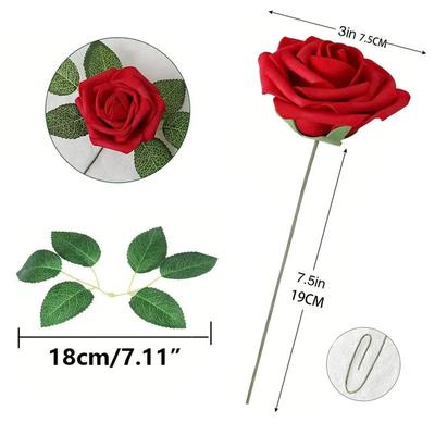 7-8cm Foam Flower Bouquet with Branches and Leaves for Wedding or Home Decoration