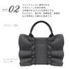 [Emplet Veil] 3D, generously ruffled tote bagshoulder bag, 2-way, 28cm wide x 19cm high x 10cm deep, gray. Buttons prevent contents from being seen,