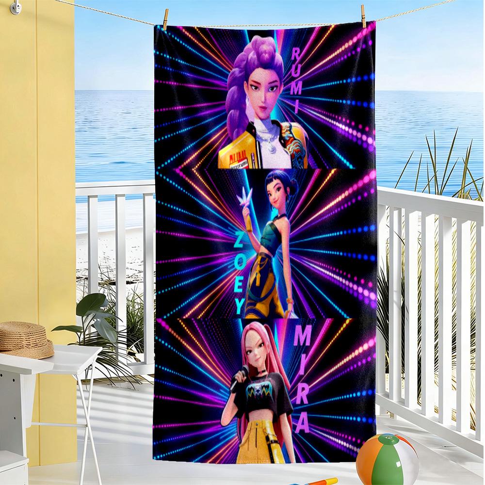 Fantasy Warrior Trio Beach Towel Super Soft Microfiber Quickdry Fabric Comfortable Lightweight Suitable for Swimming, Gym, Camping, Yoga Vacation