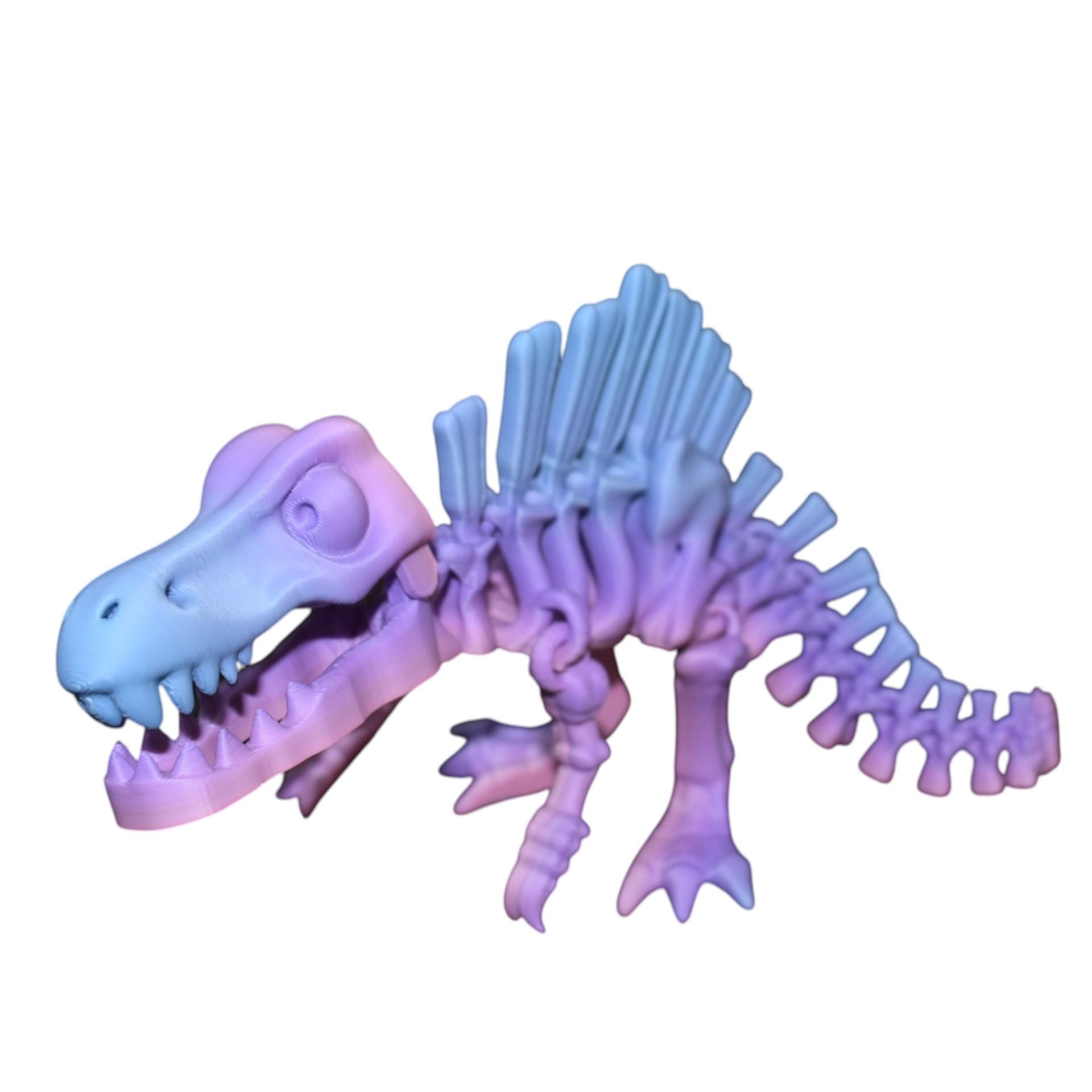 

3D Printed Spinosaurus Dinosaur Skeleton Model with Movable Joints - Children s Gift Ornaments Random Candy Colors