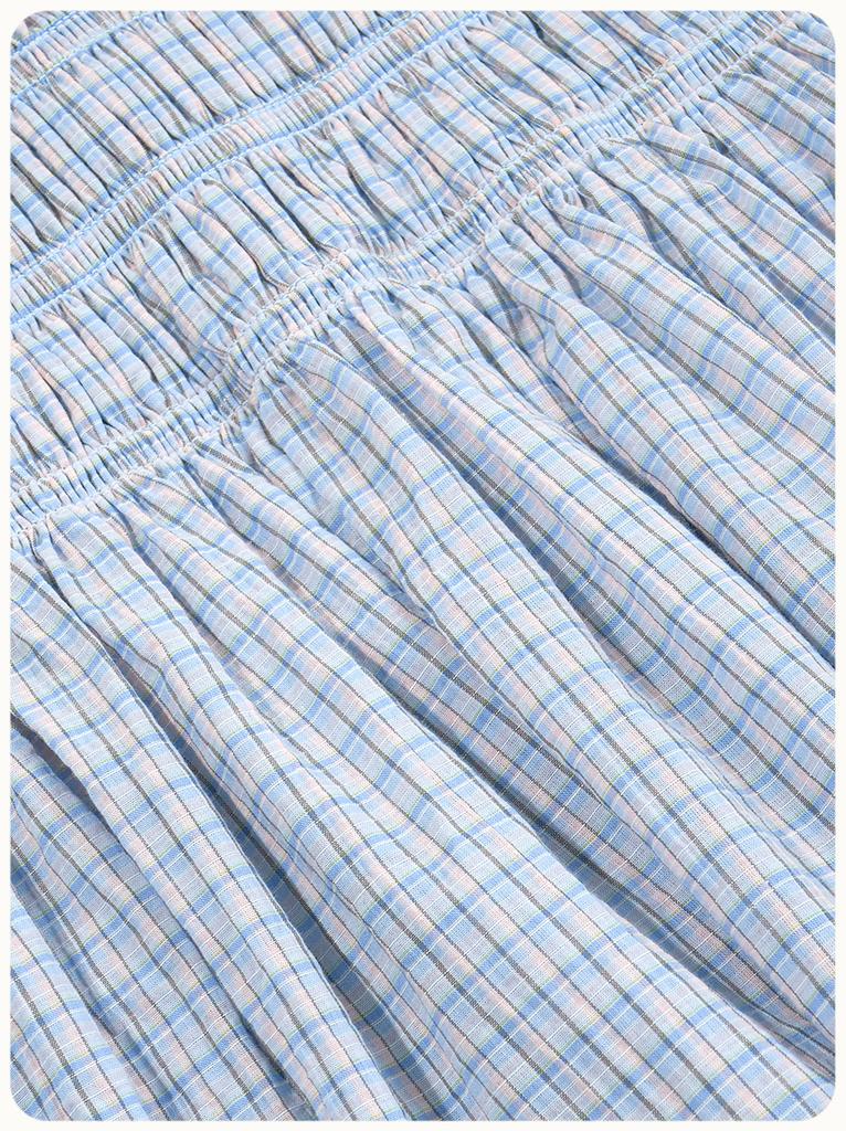 Hello Sunrise Hs Two Poket Mini Dress_Blue Check