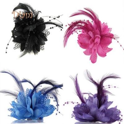 Tenfyer Damen Blumen-Feder-Corsage-Haarband, Haarspange, Kopfbedeckung, Party-Dekoration, Geschenk