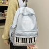 Sac d'école préppy grande capacité Sac à dos en nylon avec motif touches de piano Sac à dos à pois Shopping