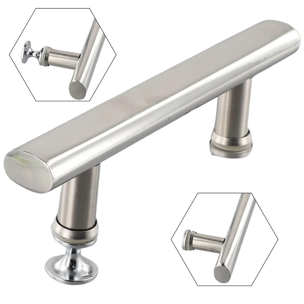 Glass Door Handles Sliding Door Handles Stainless Steel Chrome Shower Door Knobs Anti-slip Handrail Closet Cupboard Door Pulls