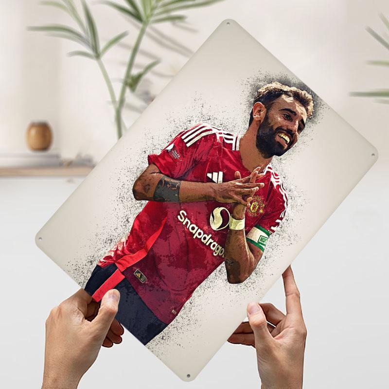 Bruno Fernandes Printed Poster Customized Wall Art Retro Vintage Metal Tin Signs for Home Gaming Room Decoration Cozy Desk Decor