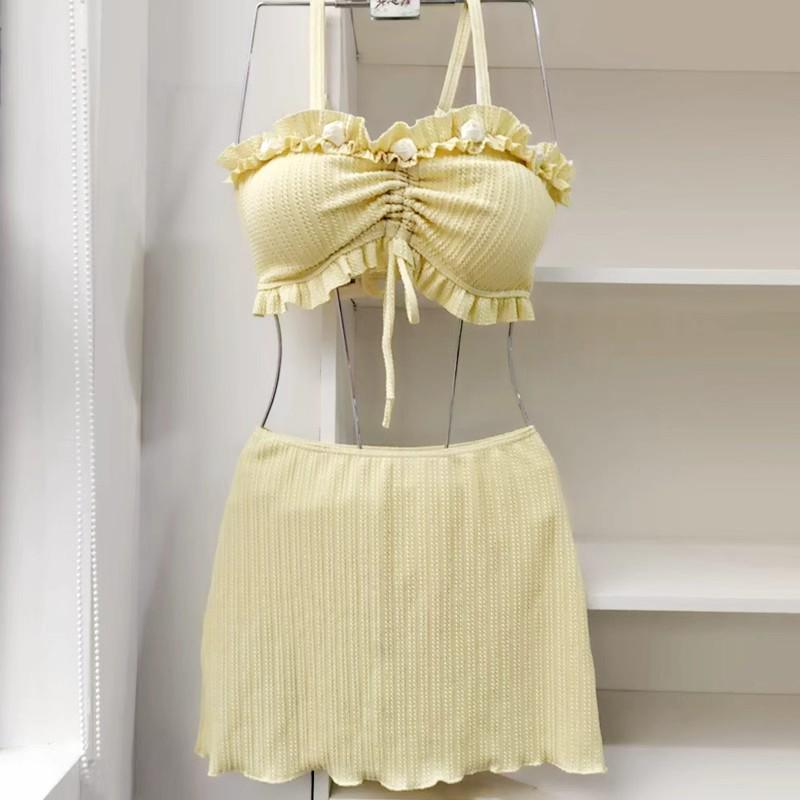 2026 Women's Dopamine Three-Piece Bikini Set - Sexy Swimwear for Resort and Spring