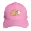 Cute Capybara Eating Pizza Baseball Cap Strapback Dad Hat Six Panel Structured Crown Sun Protection Upf 50