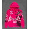 Sp1der Rapper YoungThug Same Foam Letter 555555 Couple Hoodie Pink Sweatshirt