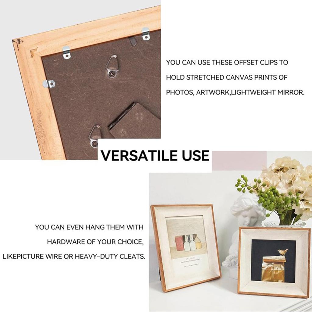 20pcs Z Shape Corner Brackets Offset Canvas Clips with Screws Iron Clip Framing Supporting for DIY Furniture Making Supplies