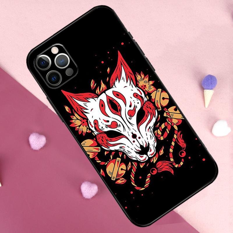 Samurai Oni Mask Phone Case For iPhone 17 Pro Max 17 Air 11 14 15 16 Pro Max Plus 12 13 Mini 16e Back Cover