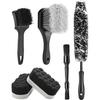 Fantasticlean 6PCS Car Wheel Cleaning Pro Kit, Tire Brush, Soft-Bristled Rim Brush, Microfiber Bendable Brush, Double-Ended Detailing Brush, And