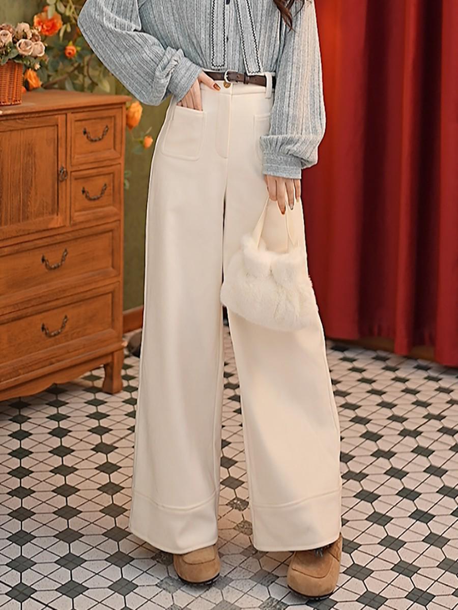 Zhang Jiayuan High-Waisted Slimming Autumn Corduroy Pants Medium
