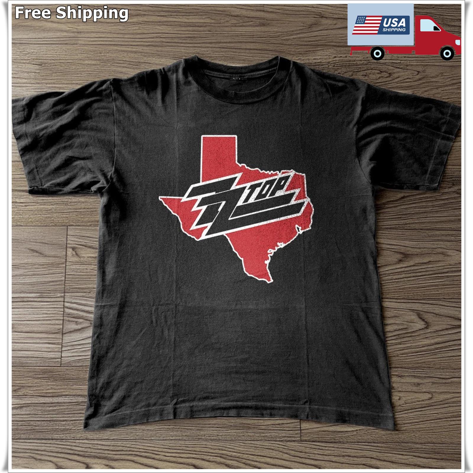 ZZ Top Texas Unisex Black T-shirt Size S-5XL L
