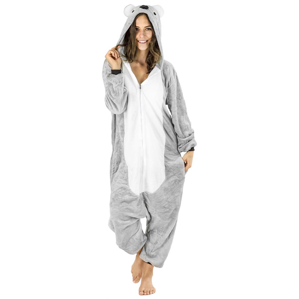 Jednodílný kostým Koala Pánské pyžamo Dárek pro manžela Kigurumi Kombinéza Zimní M Jednodílný kostým Koala - S