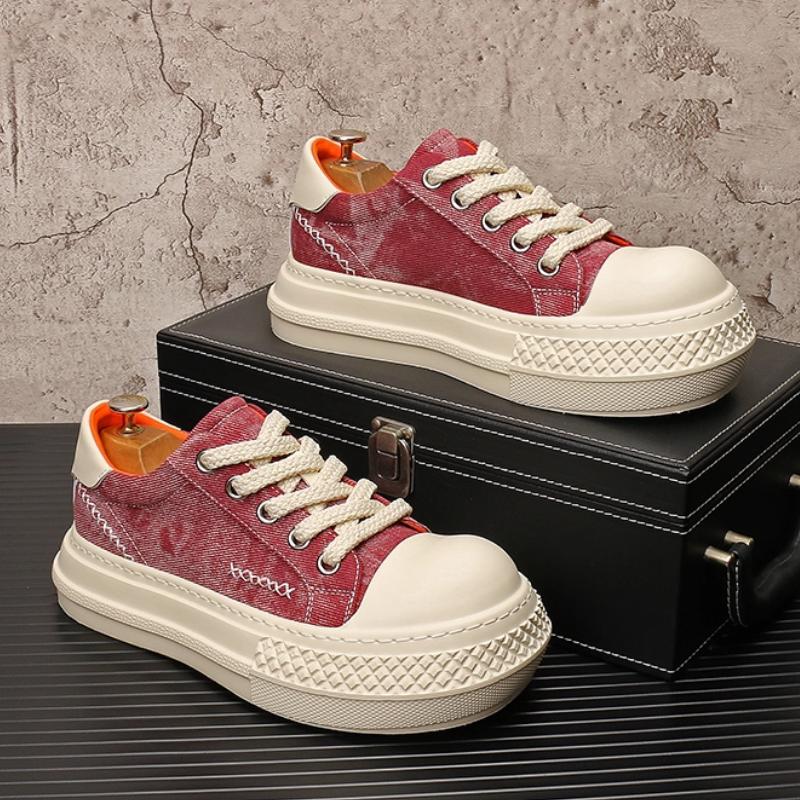 Fashion Thick-soled Board Shoes, Large-head Canvas Shoes, Fashionable Men's Shoes, Simple, Breathable and Casual Shoes B32