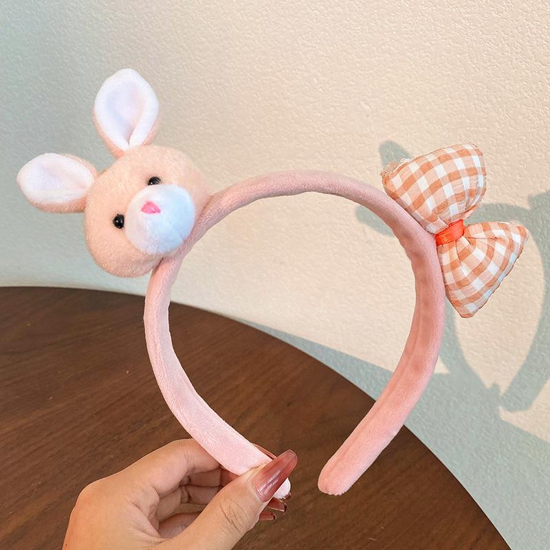 2024 Cute Cartoon Plush Headband for Women - Makeup, Hair Clip & Tie