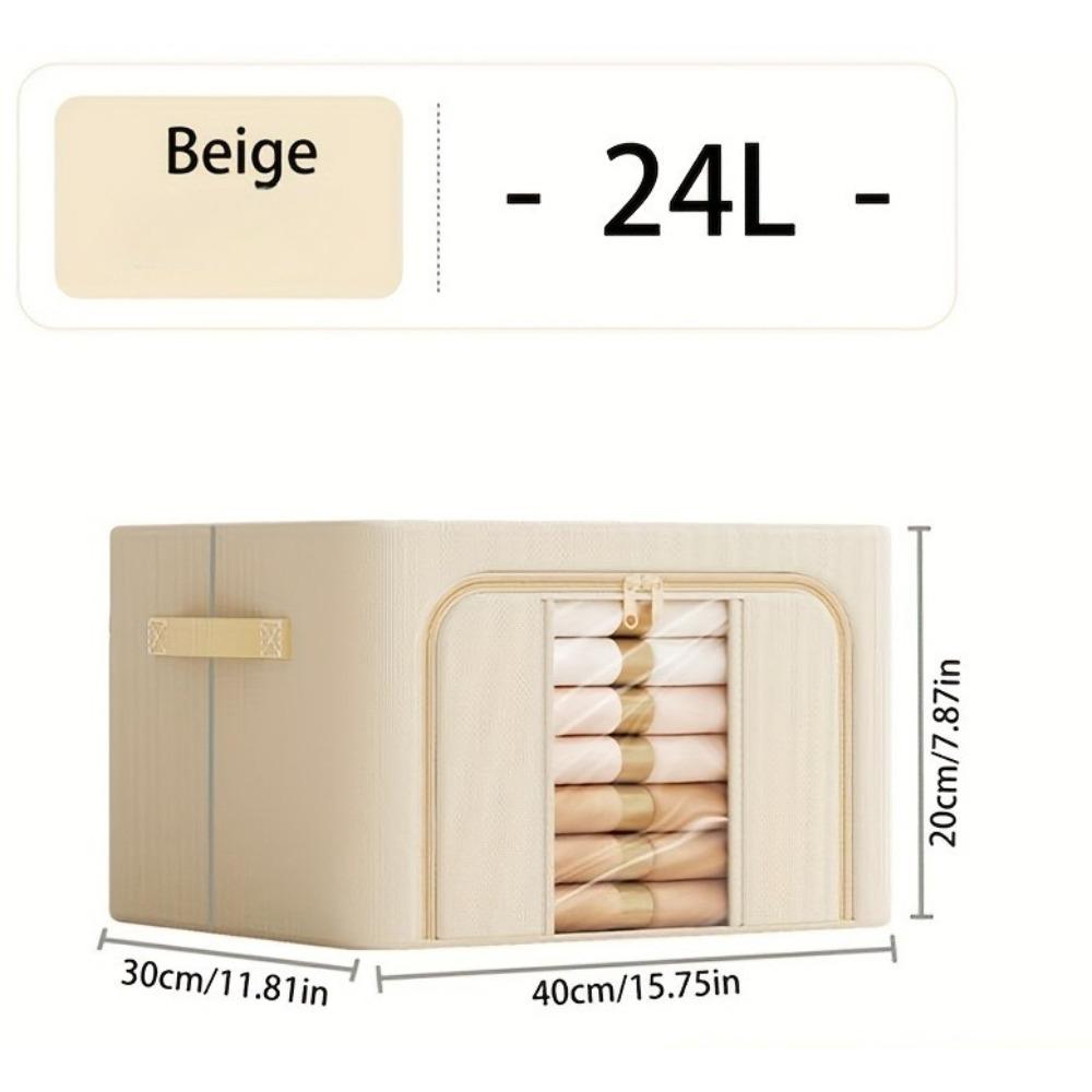 

Oxford Cloth Storage Basket, Metal Frame with Transparent Window, Home & Casa Laundry Basket for Daily Storage