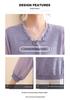 Mom's Spring Three-Quarter Sleeve Knit Top for Middle-Aged and Elderly Women