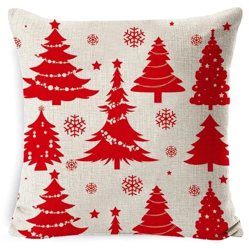 45CM Christmas Pillow Case Cushion Cover 2023 Christmas Decoration Red Gift Home Decoration Happy New Year Christmas Supplies