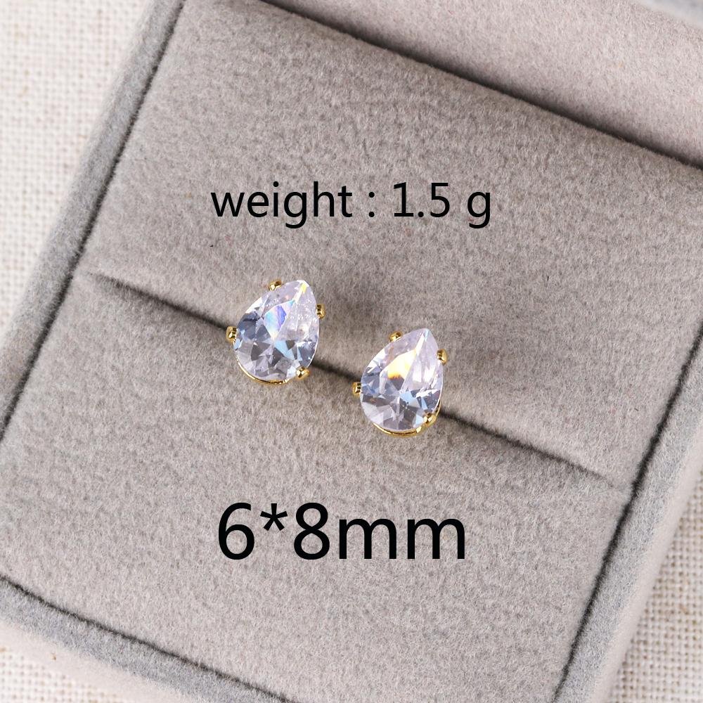 

Delicate Water Drop Shaped Stud Earrings Luxury Silver Color Crystal CZ Ear Earrings for Women Fashion Versatile Jewelry