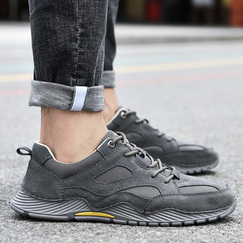 Męskie Buty Jesień Nowe Plus Size Trend Powierzchnia Siateczkowa Buty do Biegania Casual Męskie Skórzane Siateczkowe Trampki
