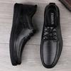 Men Genuine Leather Casual Shoes Summer Brand Comfortable Flats for Men New Trendy Simple Sneakers Men's Lace-Up Oxfords Shoes