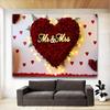 Mr & Mrs Wedding Backdrop with Red Rose Heart Design,Photo Background,Wall Decor,Party Supplies,Anniversary Backdrop,Reusable Wedding Decor