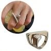 Fashionable Adjustable Rings Opening Jewelry Wide Finger Rings Alloy Texture Metal Versatile Accessory for Any Occasion