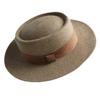 French Retro Elegant Mocha Oat Mixed Camel Flat Top Top Hat Women'S Autumn And Winter British Wool Felt Foreign Trade
