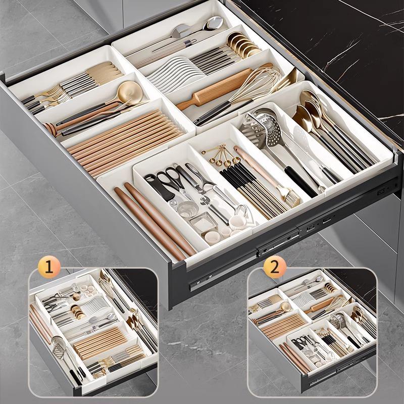 Retractable Desktop Drawer Organizer for Cutlery and Chopsticks