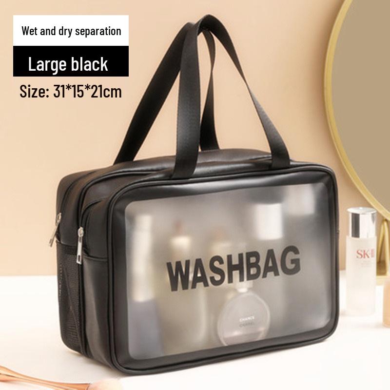 Frosted PU Large Capacity Transparent Travel Makeup and Toiletry Bag
