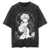 Jujutsu Kaisen Gojo Satoru T-Shirt Hollow Purple Grafik Herren Säurewäsche Übergroß Streetwear Anime Retro Baumwolle Oberteil Tee