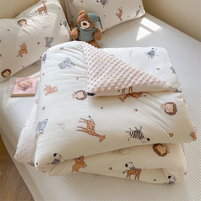 Cartoon Animal Dot Velvet Soy Fiber Kids Quilt