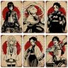 Japan Retro Anime Demon Slayer My Hero Academia Jujutsu Kaisen Metal Tin Sign Plaque Wall Art Home Kids Room Decorative Plates